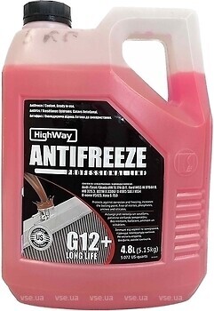 Фото HighWay Antifreeze -40°C Long Life G12+ Red 10 л (10119)