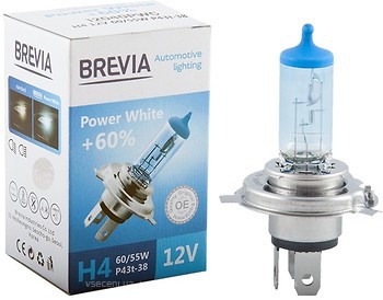 Фото Brevia Power White H4 +60% 12V 60/55W (12040PWC)