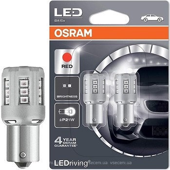 Фото Osram LEDriving Standard P21W (1156) 12V 3W Red (7456R-02B)