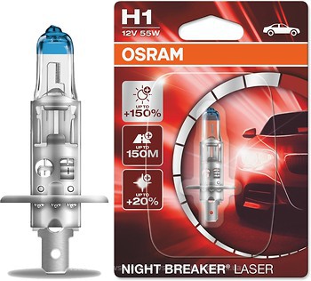 Фото Osram Night Breaker Laser H1 +150% 12V 55W (64150NL-01B)