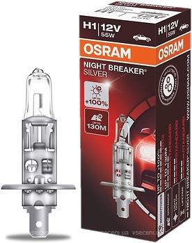 Фото Osram Night Breaker Silver H1 +100% 12V 55W (64150NBS)