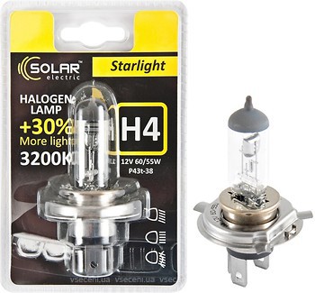 Фото Solar Starlight H4 +30% 12V 60/55W (1204B1)
