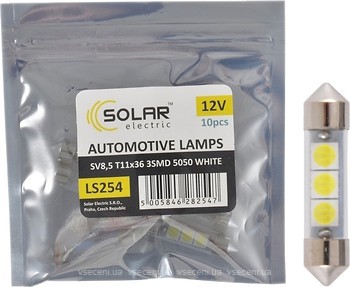 Фото Solar led T11 12V 3xSMD 5050 White 36mm (LS254P)