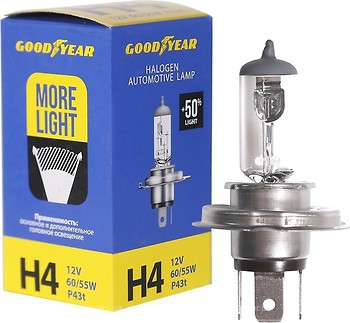 Фото GoodYear halogen More Light H4 +50% 12V 60/55W 3400K box (GY014124)