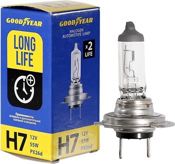 Фото GoodYear halogen Long Life H7 12V 55W 3100K box (GY017122)