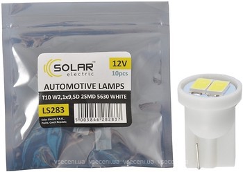 Фото Solar led T10 12V 2xSMD 5630 White (LS283P)