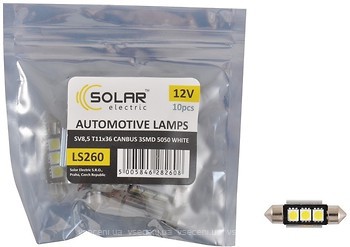 Фото Solar led canbus T11x36 12V 3xSMD 5050 White (LS260P)