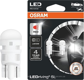 Фото Osram LEDriving SL W5W 12V 0.6W Red (2825DRP-02B)