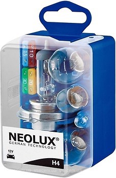 Фото Neolux Kit H4 12V Набір ламп 5 шт + запобіжник (N472KIT)