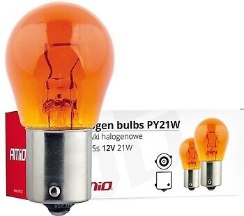 Фото Amio Halogen Bulbs PY21W BAU15s 12V 21W Amber (01158/5903293011584)