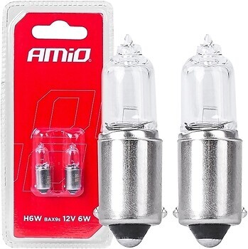 Фото Amio Halogen Bulbs H6W 12V 6W BAX9S White (03355/5903293033555)