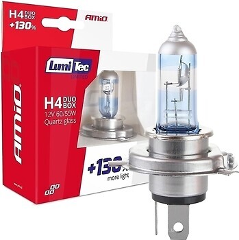 Фото Amio Halogen Bulbs H4 12V 60/55W LumiTec Limited +130% Duo (01405/5903293014059)