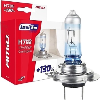 Фото Amio Halogen Bulbs H7 12V 55W LumiTec Limited +130% Duo (01406/5903293014066)