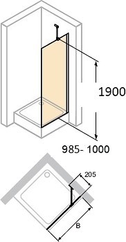 Фото Huppe Design pure реверсивна бічна стінка 100 (8P1005)
