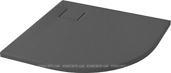 Фото Cersanit Tako Slim 90x90x4 напівкруглий сірий (S932-160)