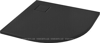 Фото Cersanit Tako Slim 90x90x4 напівкруглий чорний (S932-164)