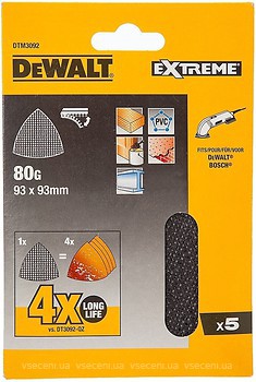 Фото DeWALT 5 шт. 93x93 мм Р80 (DTM3092)