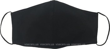 Фото Маска медицинская многоразовая текстильная черная без принта 1 шт