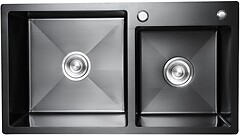 Фото Platinum Handmade PVD HDB 78x43x23 3.0/0.8 чорний (круглий сифон)