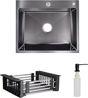 Фото Lidz H6050B brush 3.0/1.0 PVD black + кошик Lidz K01B (LDH6050BPVD4362147527)