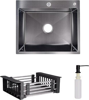 Фото Lidz H6050B brush 3.0/1.0 PVD black + кошик Lidz K01B (LDH6050BPVD4362147527)