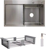 Фото Lidz H7849L Handmade Brushed Steel 3.0/1.0 + кошик Lidz K01B (LDH7849BRUL4559247523)