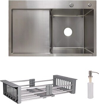 Фото Lidz H7849L Handmade Brushed Steel 3.0/1.0 + кошик Lidz K01B (LDH7849BRUL4559247523)