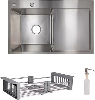 Фото Lidz H7849R Handmade Brushed Steel 3.0/1.0 + кошик Lidz K01B (LDH7849BRUR4559147524)
