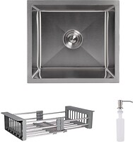 Фото Lidz H4843 Handmade 3.0/1.0 Brushed Steel + кошик K01G (LDH4843BRU4944150955)