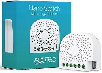 Фото Aeotec реле з лічильником електроенергії Nano Switch with Power Metering (AEOEZW116)
