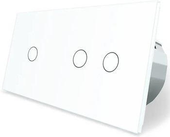Фото Livolo розумний вимикач 3 канали (1-2) білий (VL-C701Z/C702Z-11)