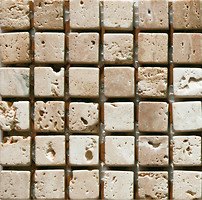 Фото Mozaico De Lux мозаїка K-MOS TRAVERTINO T.U. BIANCO 30.3x30.4 Куб 1.5x1.5