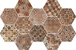 Фото Ragno ceramica декор Epoca Decoro Cementine Cotto Scuro 18.2x21 (R55V)