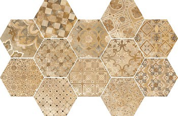 Фото Ragno ceramica декор Epoca Decoro Cementine Ocra 18.2x21 (R55T)