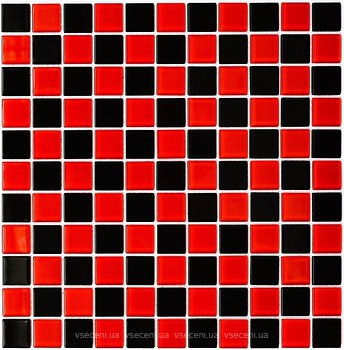 Фото Kotto Ceramica мозаїка GM 4003 CC Red M/Black 30x30