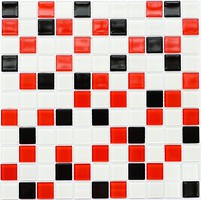 Фото Kotto Ceramica мозаїка GM 4007 C3 Black/Red M/White 30x30