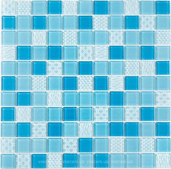Фото Kotto Ceramica мозаїка GM 4051 C3 Blue D/Blue M/Structure 30x30