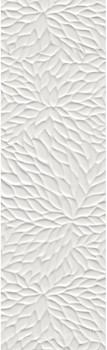 Фото Kale плитка настенная Wabi RM-6956R Shiro Flower White Matte 34x111