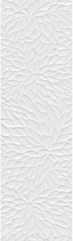 Фото Kale плитка для стін Wabi RM-6954R Shiro Flower White Polished 34x111
