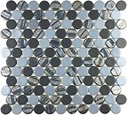 Фото Vidrepur мозаїка Circle Aqua Black Blend 30.1x31.3