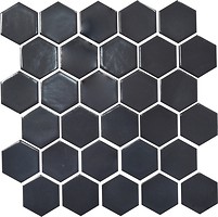 Фото Kotto Ceramica мозаїка Hexagon H 6022 Grafit Black 29.5x29.5
