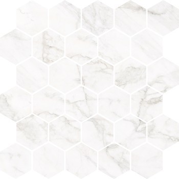 Фото Nowa Gala мозаїка Frost White Mozaika Hexagon FW 01 Poler 27x27