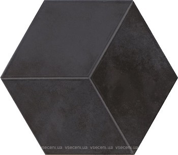 Фото Pamesa плитка мозаїчна Kingsbury Jubilee Hexagonos Negro Compacglass 19.8x22.8