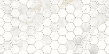 Фото Golden Tile плитка мозаїчна Sentimento Hexagon біла 30x60 (SN0151)