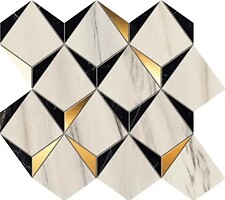 Фото Atlas Concorde мозаїка Marvel Dream Mosaico Diamonds Bianco Black 32.9x35.9 (32.9x35.9)