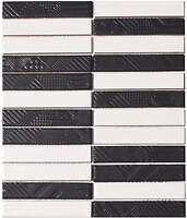 Фото Kotto Ceramica мозаїка Kit Kat K 69007 White Black ST 25.2x30