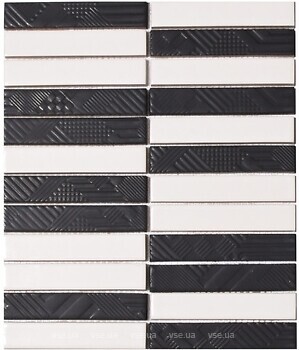 Фото Kotto Ceramica мозаїка Kit Kat K 69007 White Black ST 25.2x30
