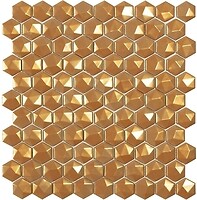 Фото Vidrepur мозаїка Magic 49D Gold Hexagon 31.5x31.5