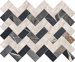 Фото Grespania мозаїка Coverlam Calacata Black Luxor Mix Black Liso 25x30
