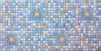 Фото Регул листова панель 956x480x4 мм Мозаїка Медальйон синій (33с)